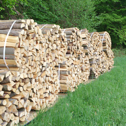 Brennholz gebuendelt